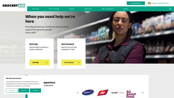 Screenshot of the National Grocers Benevolent Fund website