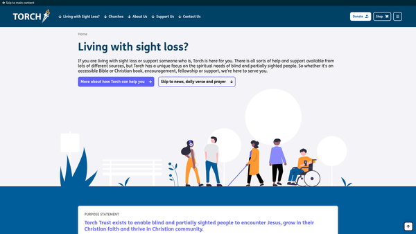 Screenshot of the The Torch Trust For The Blind website