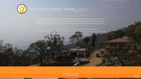 Screenshot of the Foundation Human Nature (England) website
