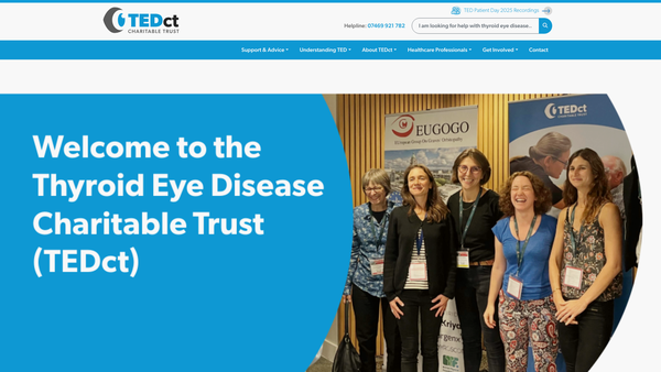 Screenshot of the Thyroid Eye Disease Charitable Trust website