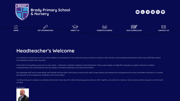 Screenshot of the Friends Of Brady website