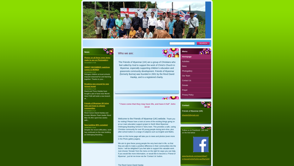 Screenshot of the Friends Of Myanmar (UK) website