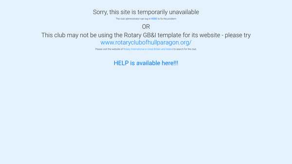 Screenshot of the Rotary Club Of Hull Paragon website