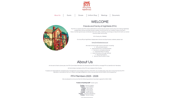 Screenshot of the Friend And Family Of Highfields And/or F.f.h website