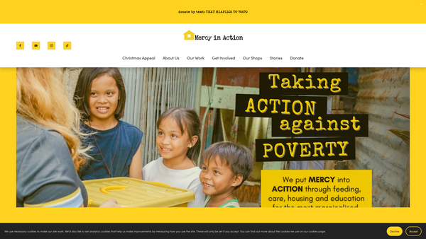 Screenshot of the Mercy In Action website