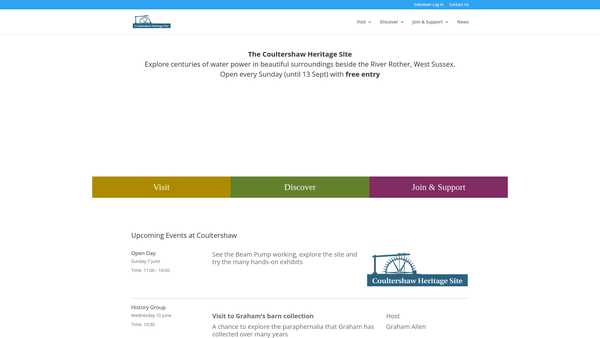 Screenshot of the The Coultershaw Trust website