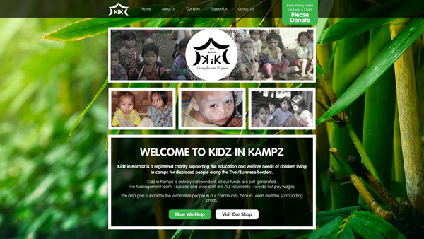 Screenshot of the Kidz In Kampz website
