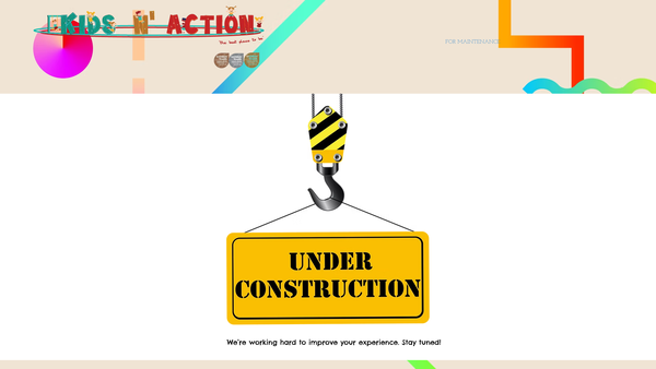 Screenshot of the Kids N'action website