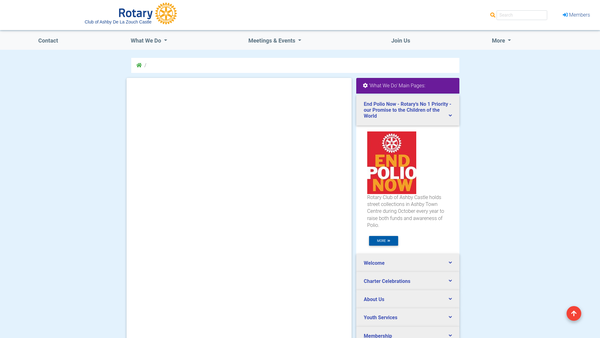 Screenshot of the Rotary Club Of Ashby De La Zouch Castle Trust Fund website