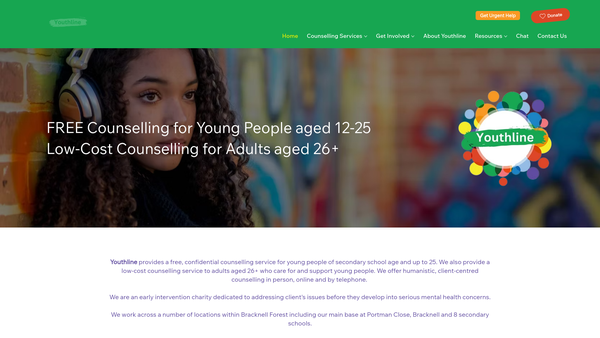 Screenshot of the Youthline Limited website
