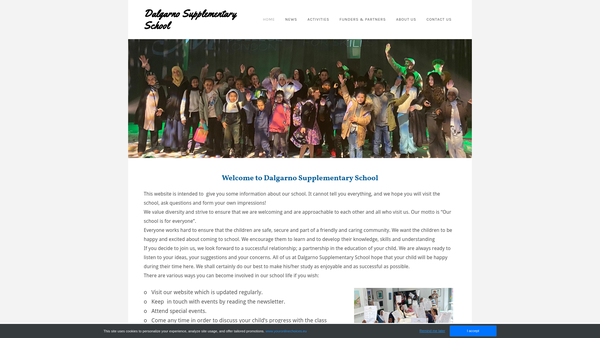 Screenshot of the Dalgarno Supplementary School website
