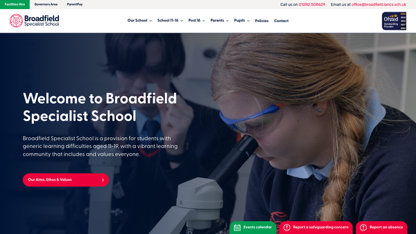 Screenshot of the Broadfield Friends Association website
