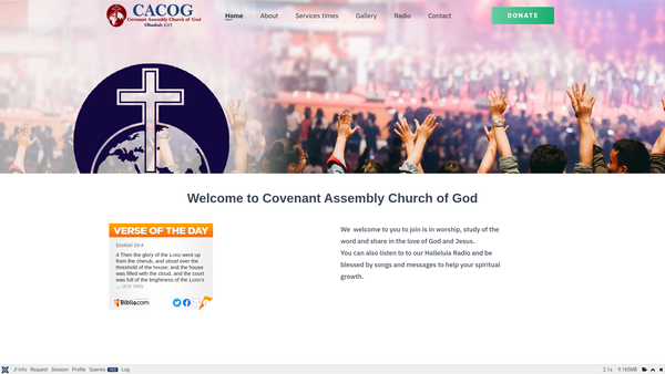 Screenshot of the Convenant Assembly Church Of God website