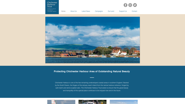 Screenshot of the Chichester Harbour Trust website