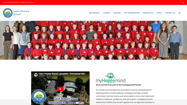 Screenshot of the Caton Community Primary School PTA website