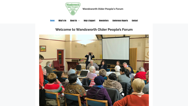 Screenshot of the Wandsworth Older People's Forum website