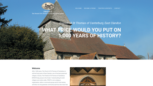 Screenshot of the The Friends Of St Thomas Of Canterbury, East Clandon website