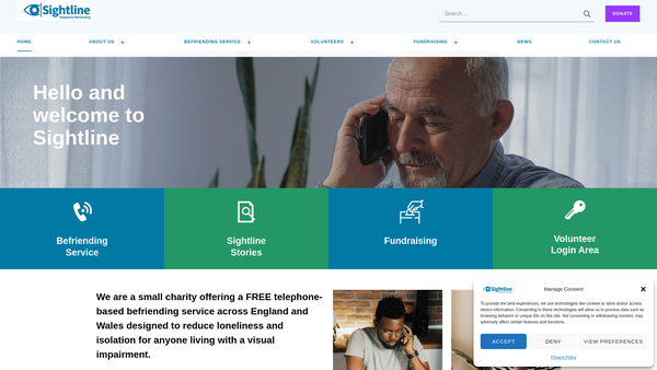 Screenshot of the Sightline Vision (North West) Limited website