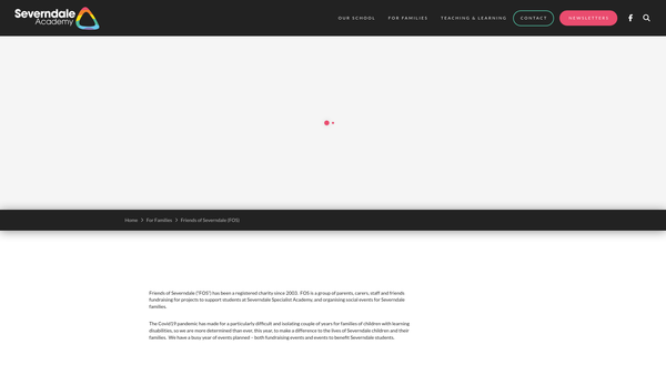 Screenshot of the Friends of Severndale website