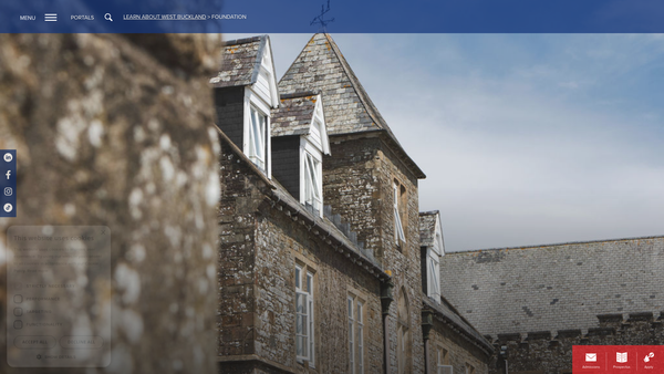 Screenshot of the The West Buckland School Foundation website