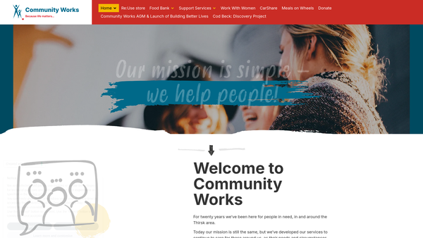 Screenshot of the Community Works CIO website