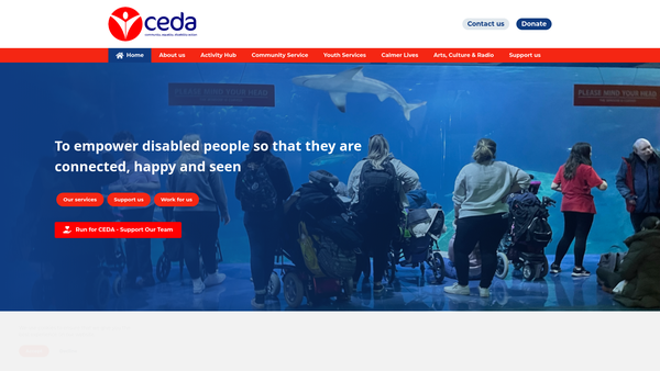 Screenshot of the Community Equality Disability Action website