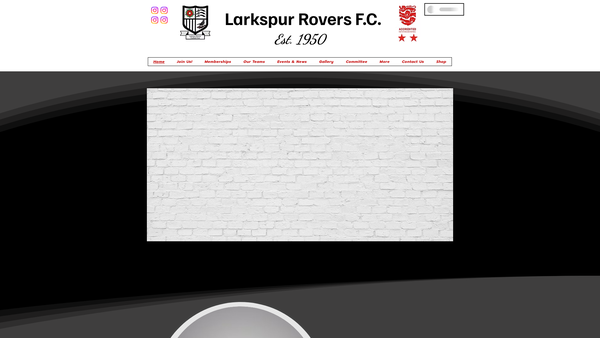 Screenshot of the Larkspur Rovers Football Club website