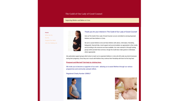 Screenshot of the The Guild Of Our Lady Of Good Counsel website