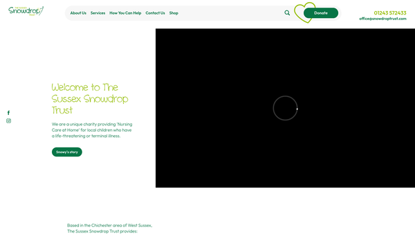 Screenshot of the The Sussex Snowdrop Trust website