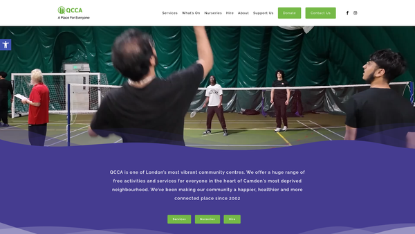Screenshot of the Queens Crescent Community Association website