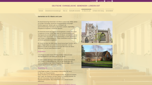 Screenshot of the The German Lutheran Congregation Of St Albans / Luton website