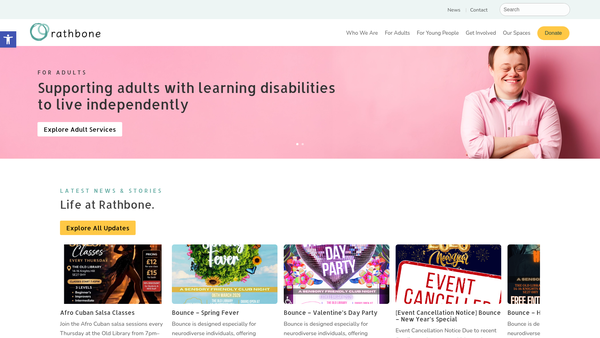 Screenshot of the Lambeth Elfrida Rathbone Society website