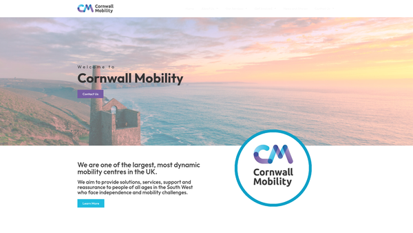 Screenshot of the Cornwall Mobility Centre Limited website