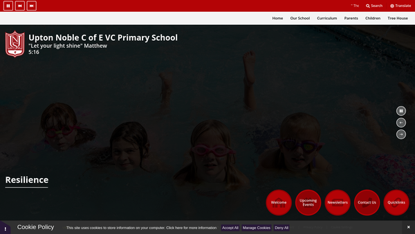 Screenshot of the Upton Noble School PTA website