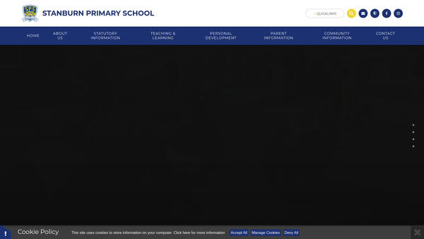 Screenshot of the Stanburn Primary School website