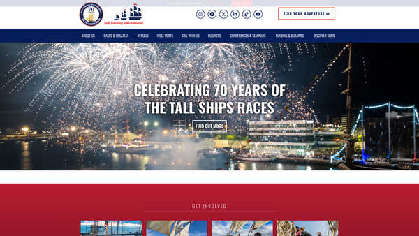 Screenshot of the Sail Training International website