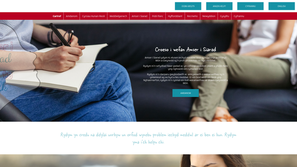 Screenshot of the Amser I Siarad website