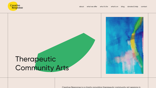 Screenshot of the Creative Response (Arts) Limited website