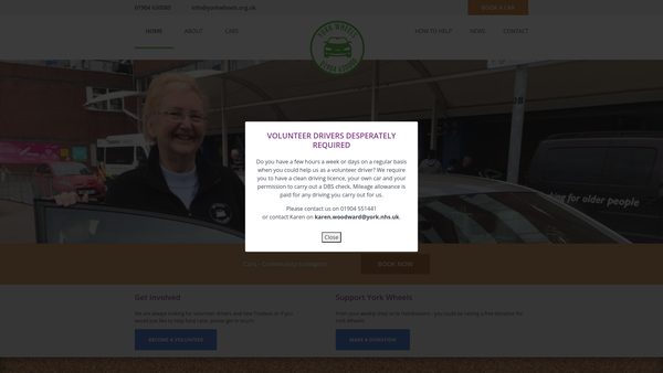 Screenshot of the York Wheels Limited website