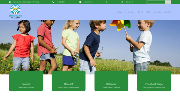 Screenshot of the Springwater School Fund website