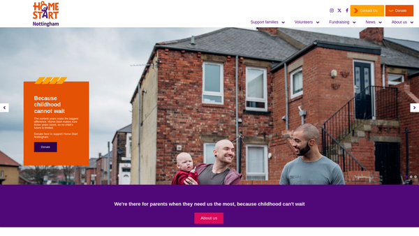 Screenshot of the Home-Start Nottingham website