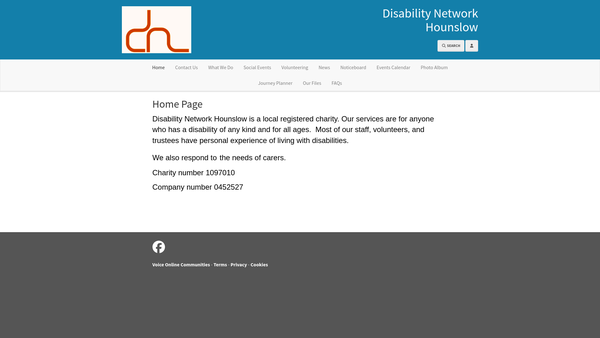 Screenshot of the Disability Network Hounslow website