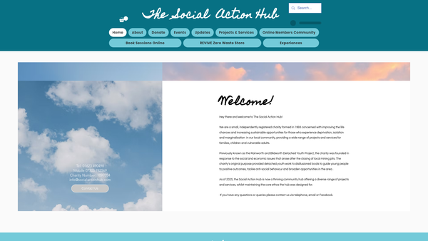 Screenshot of the The Social Action Hub website