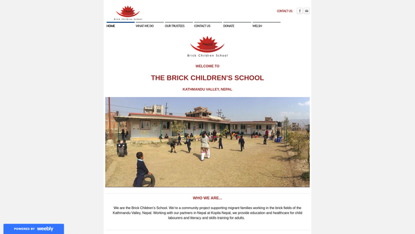 Screenshot of the Brick Children School (Tikathali) website
