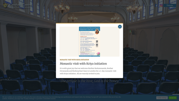 Screenshot of the Self-Realization Fellowship Church-Uk website