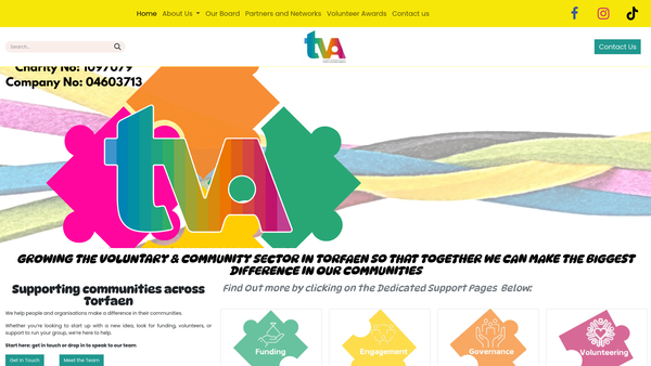 Screenshot of the Torfaen Voluntary Alliance website