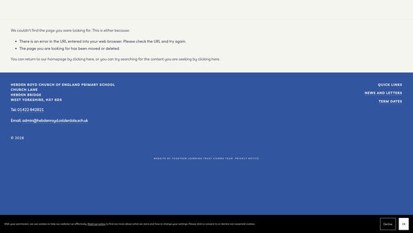 Screenshot of the PTFA Of Hebden Royd School website