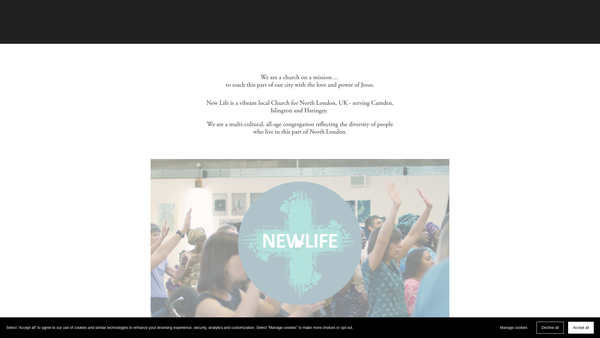 Screenshot of the New Life Church (North London) website