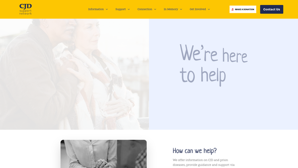 Screenshot of the The Cjd Support Network website