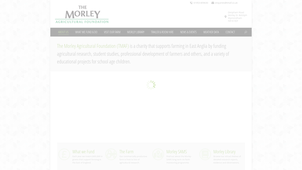 Screenshot of the The Morley Agricultural Foundation website